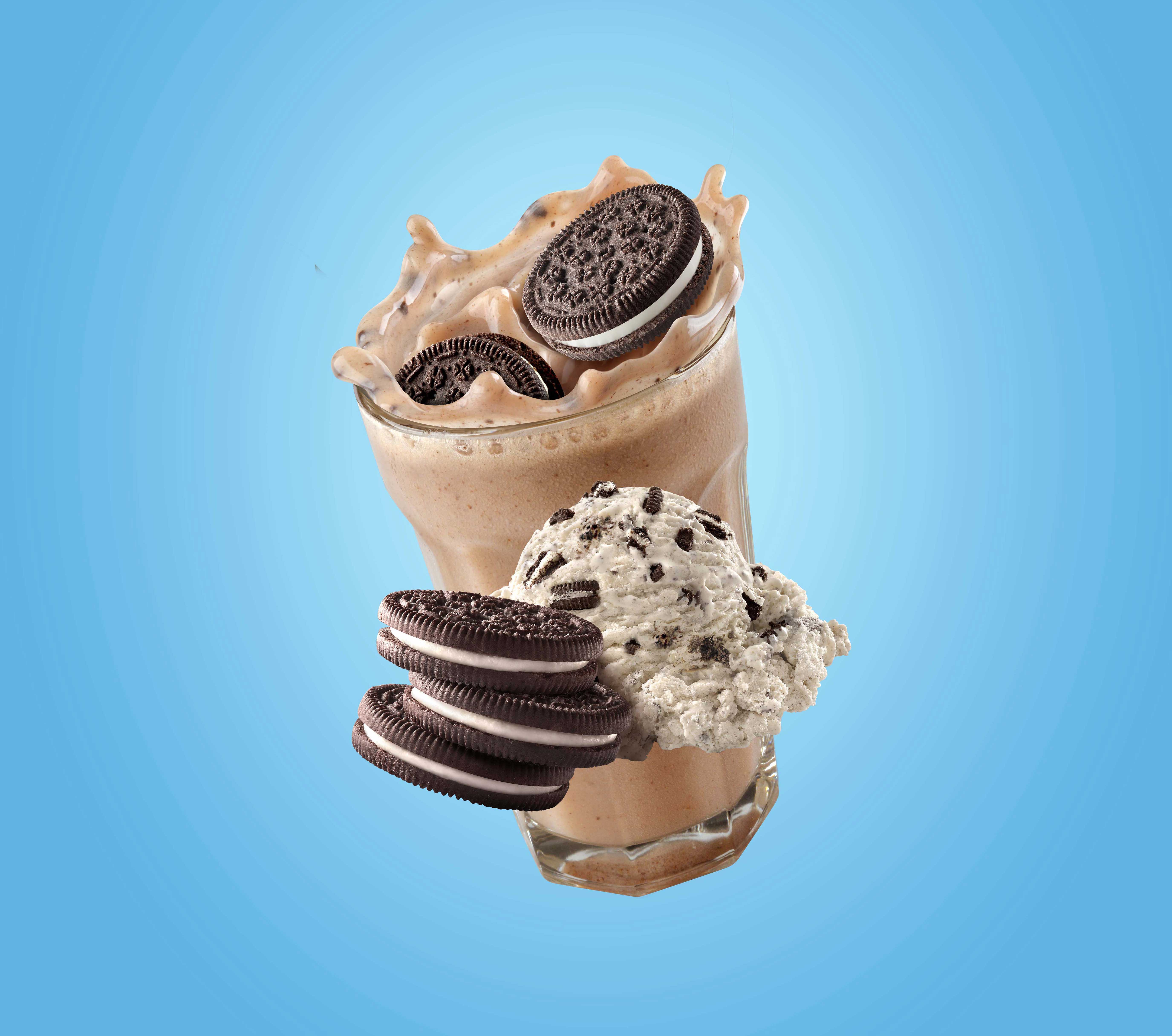 mike wepplo photoreal photography cold brew cookies and cream drink and ice cream scoop