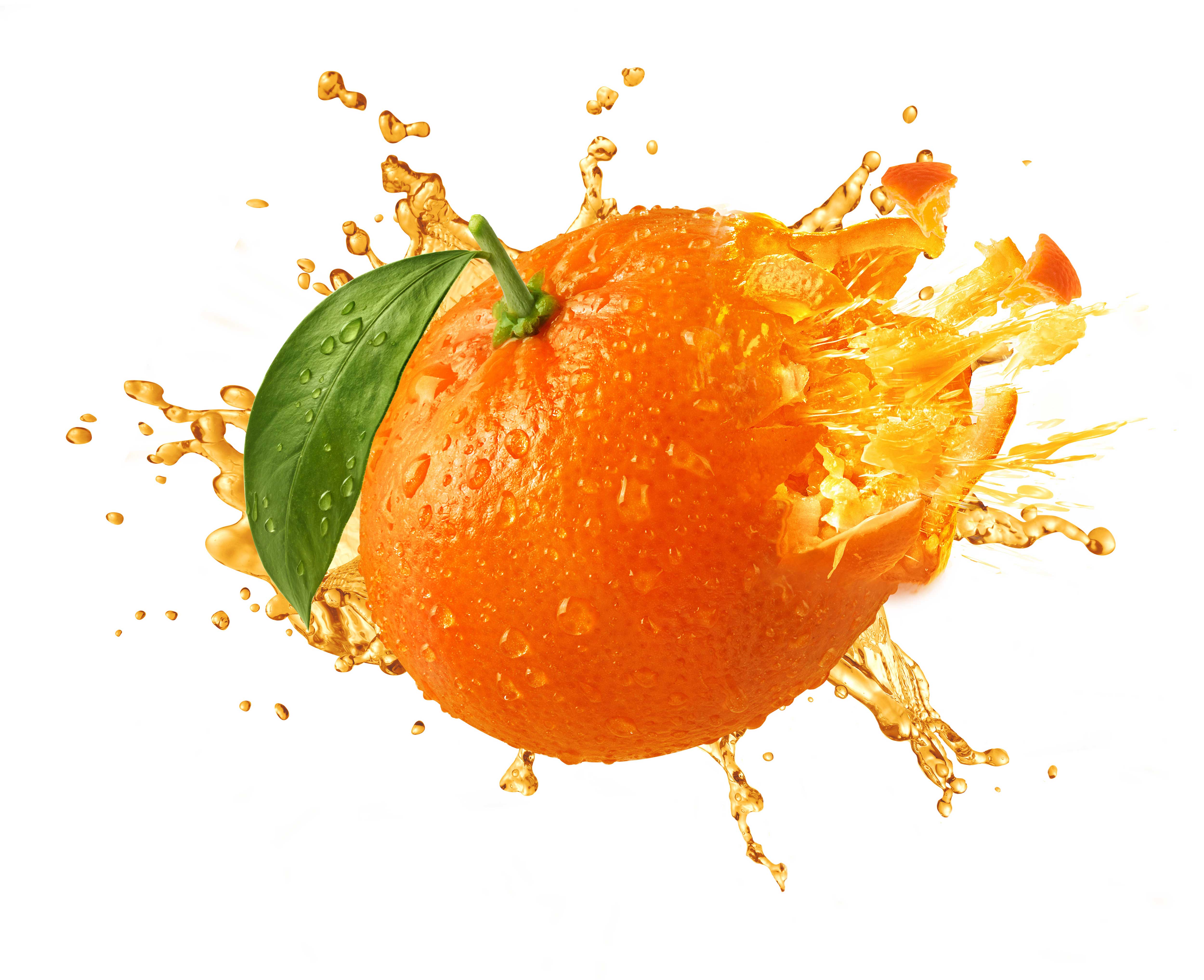 mike wepplo photoreal photography mandarin fruit splash