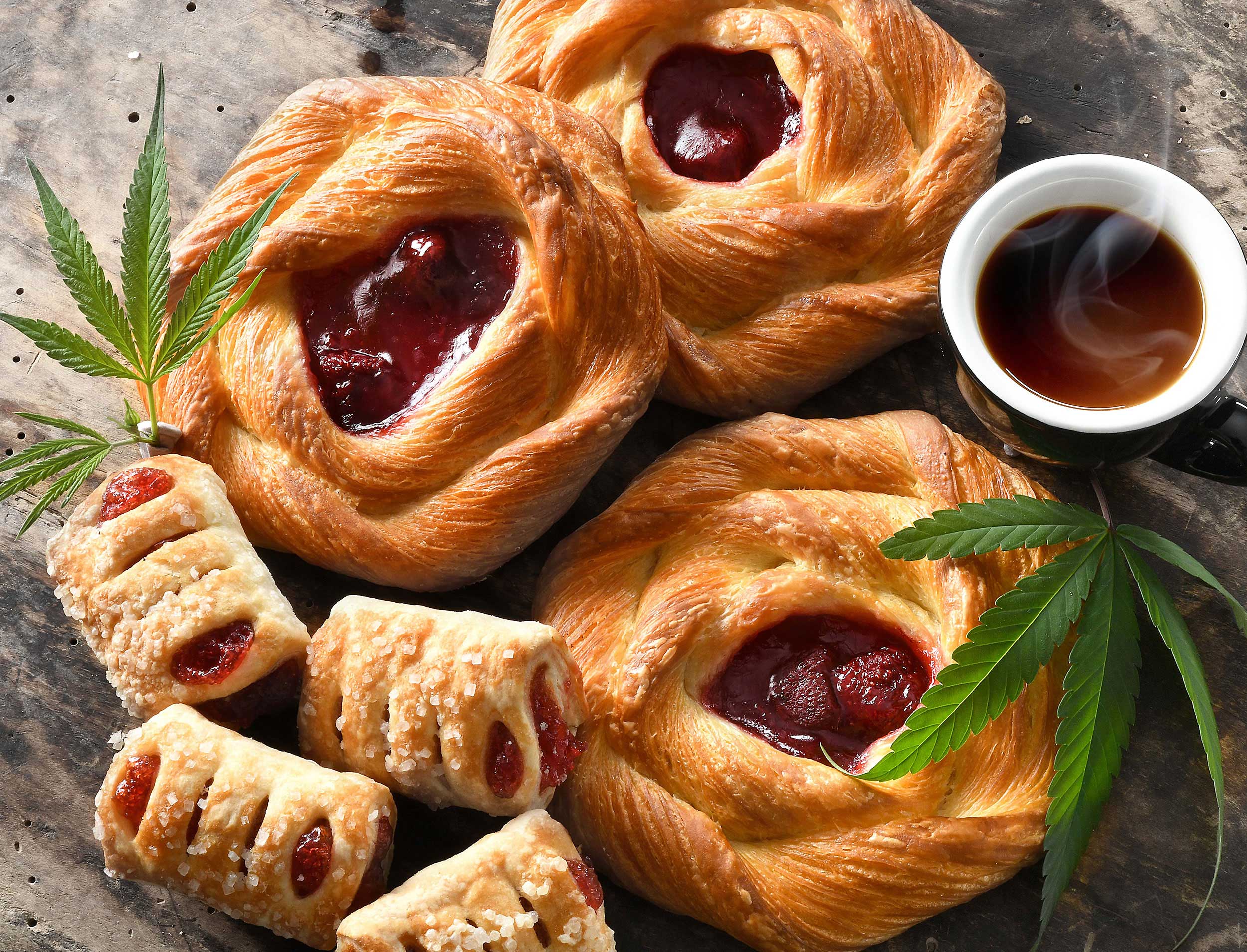 mike wepplo cannabis photography pastries with marijuana Leaf