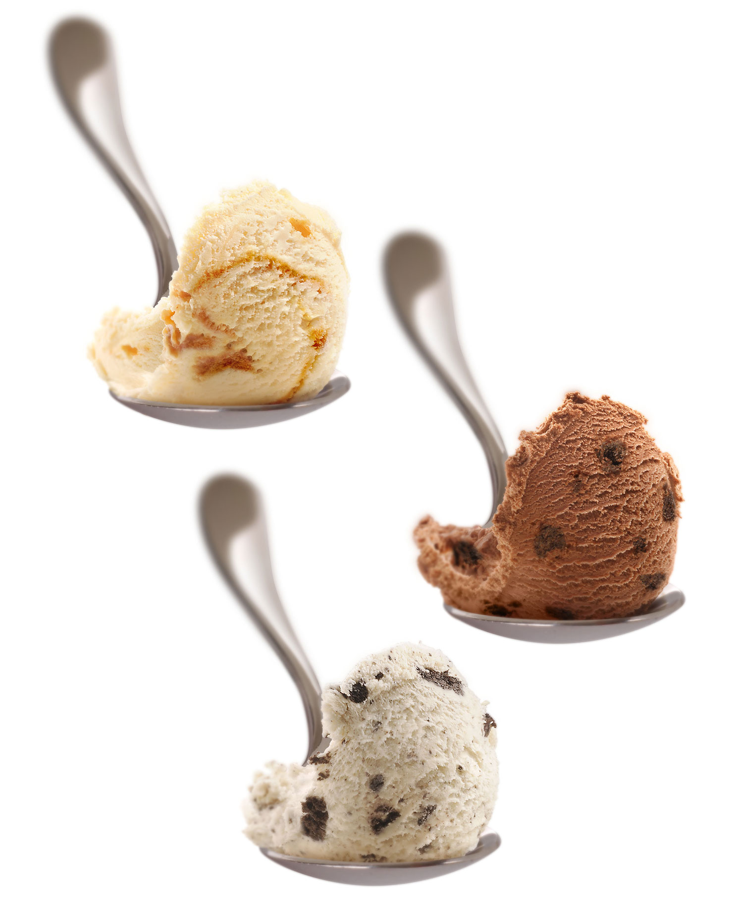 mike wepplo photoreal photography ice cream scoops on spoon