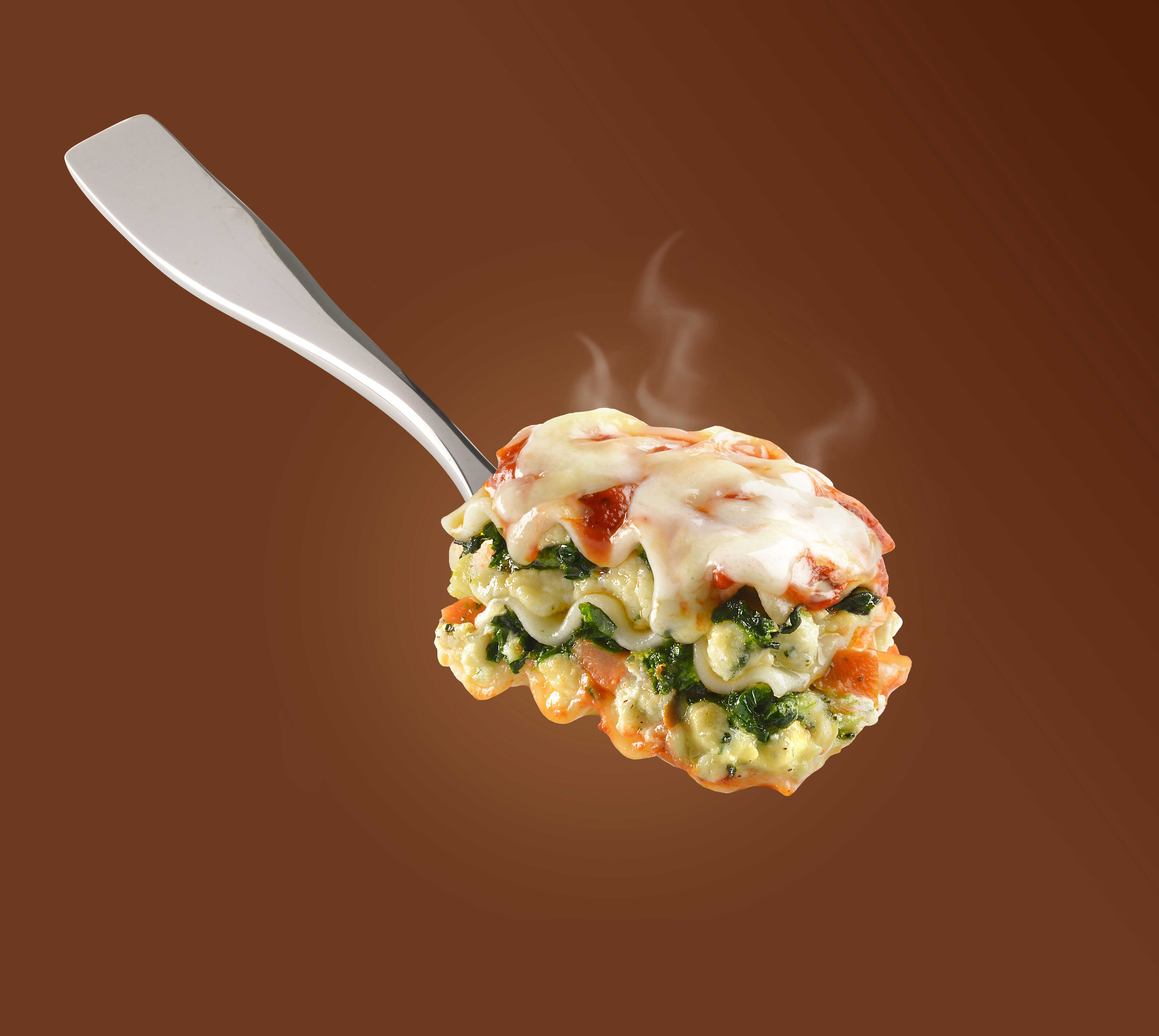 mike wepplo photoreal photography vegetable-lasagna on fork