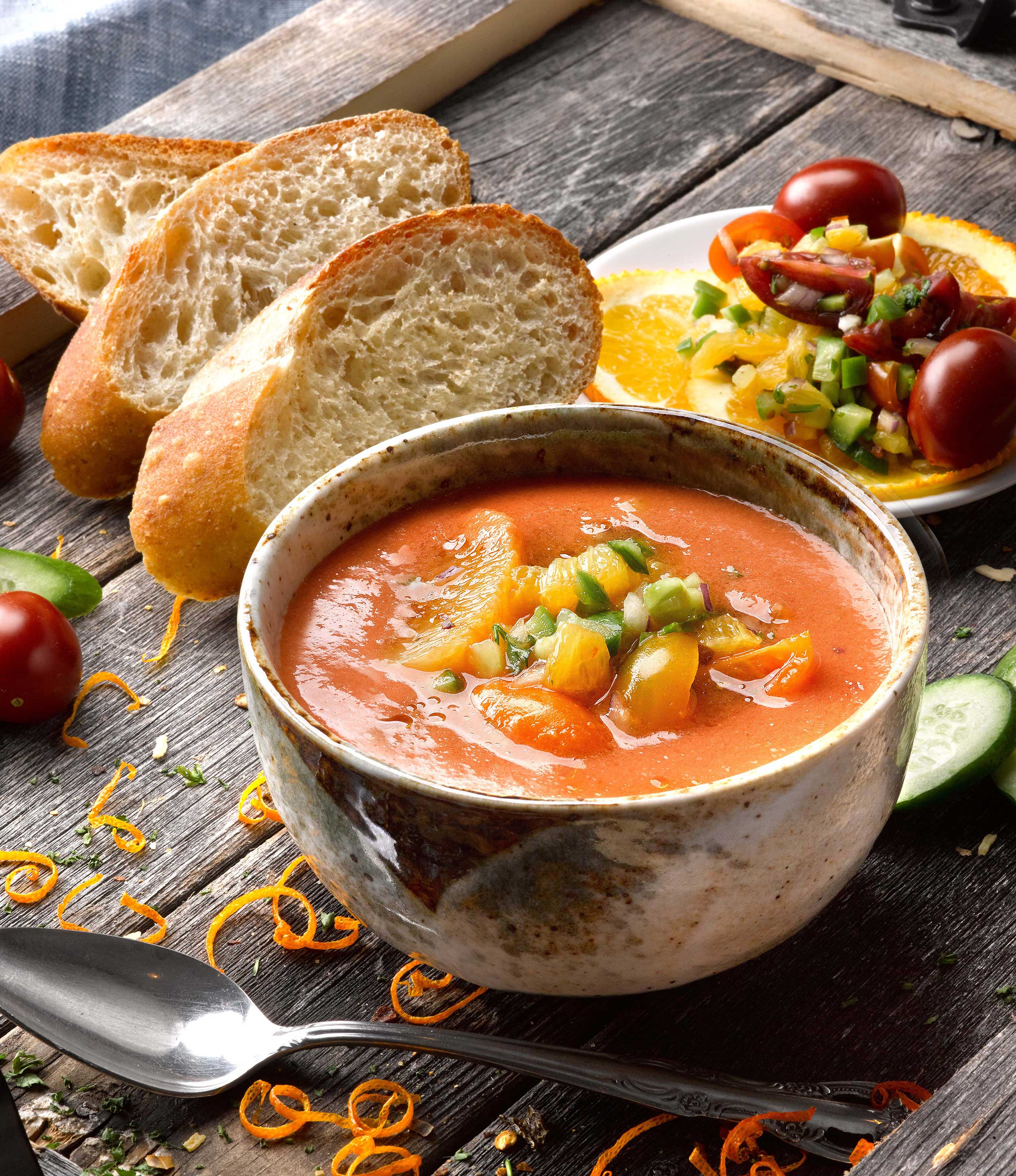 mike wepplo natural photography orange tomato gazpacho soup